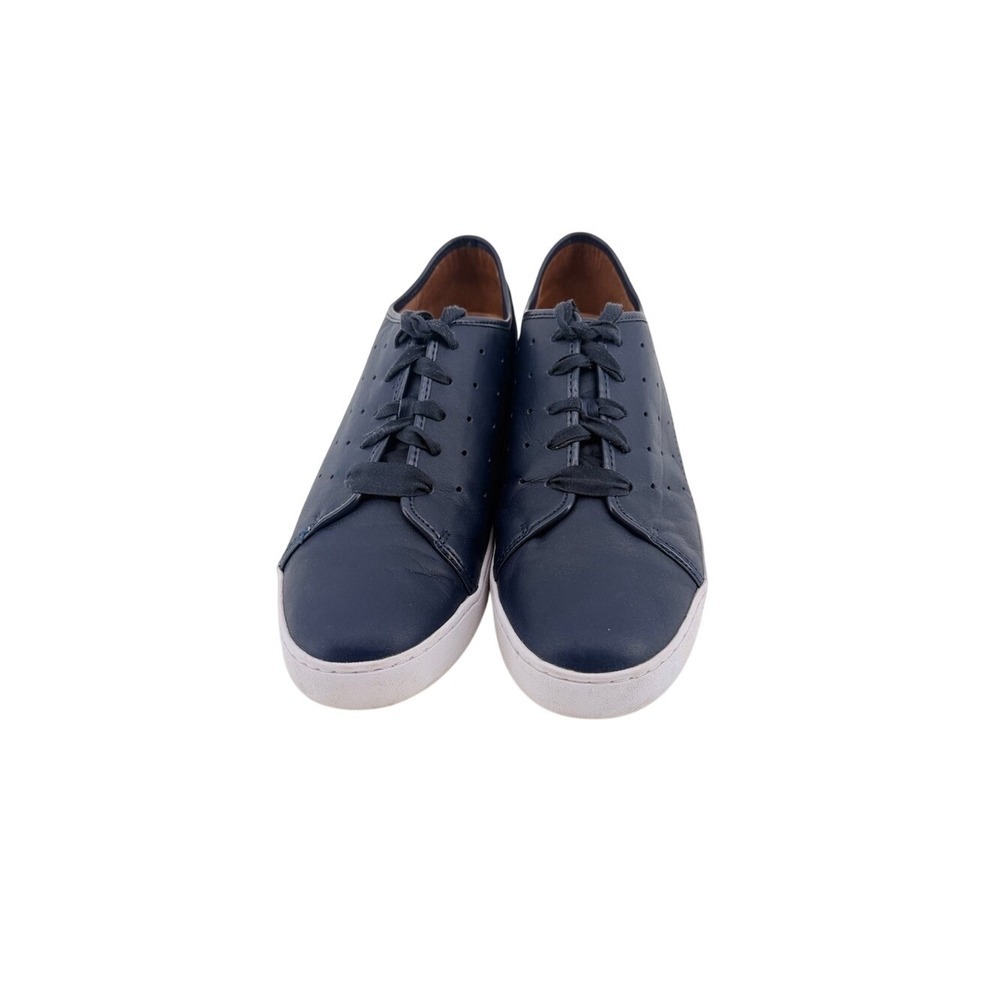 Vionic Navy Blue Keke Leather Perforated Lace Up Low Top Sneakers Womens 10